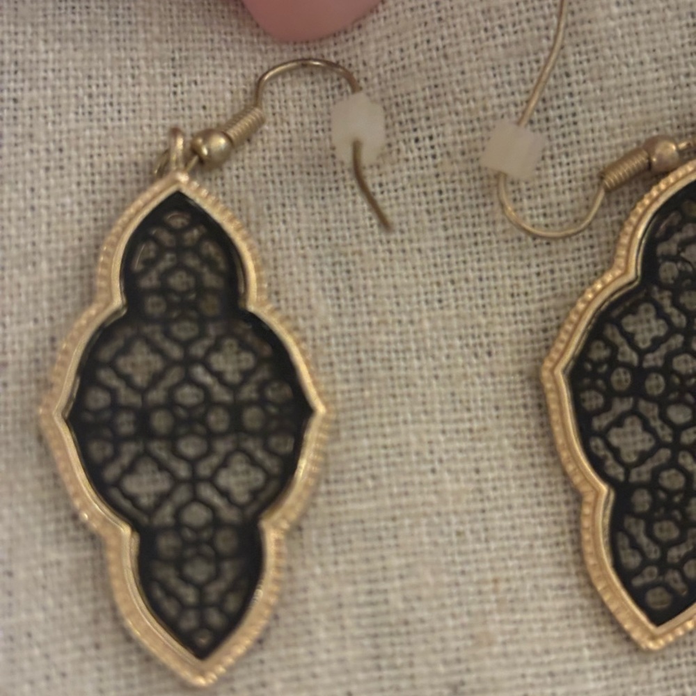 Elegant Black and Gold Earrings